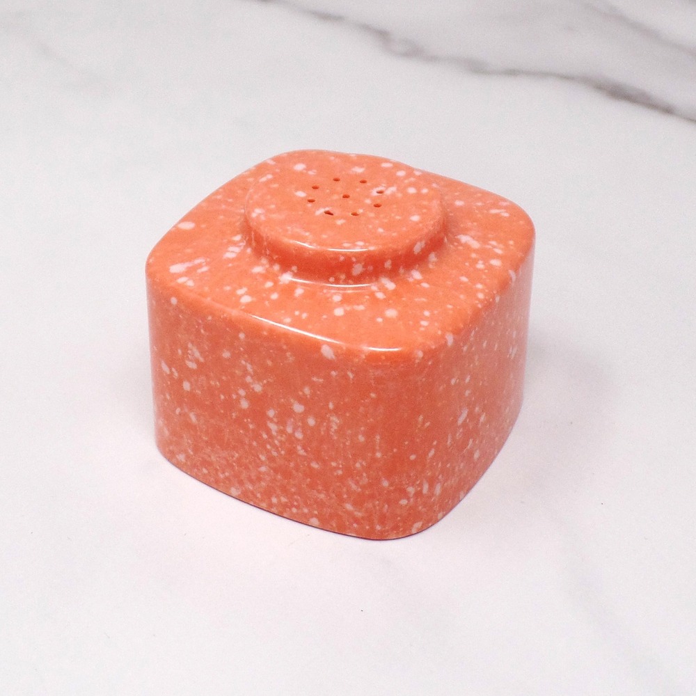 Vintage Brookpark Melmac / Melamine Salt Shaker, Speckled Coral (1950s)